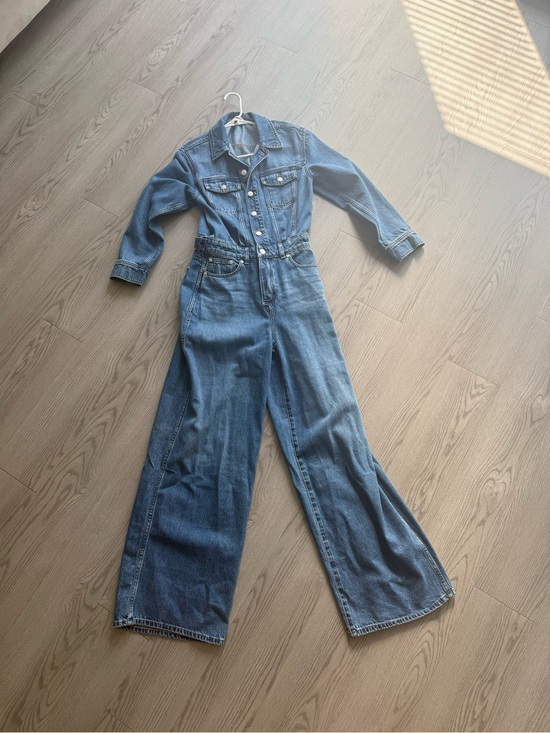 Madewell Pants - Madewell Blue Denim Wide-Leg Jumpsuit